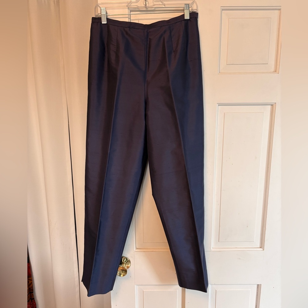 Talbots Navy Pure Silk Dress Trousers